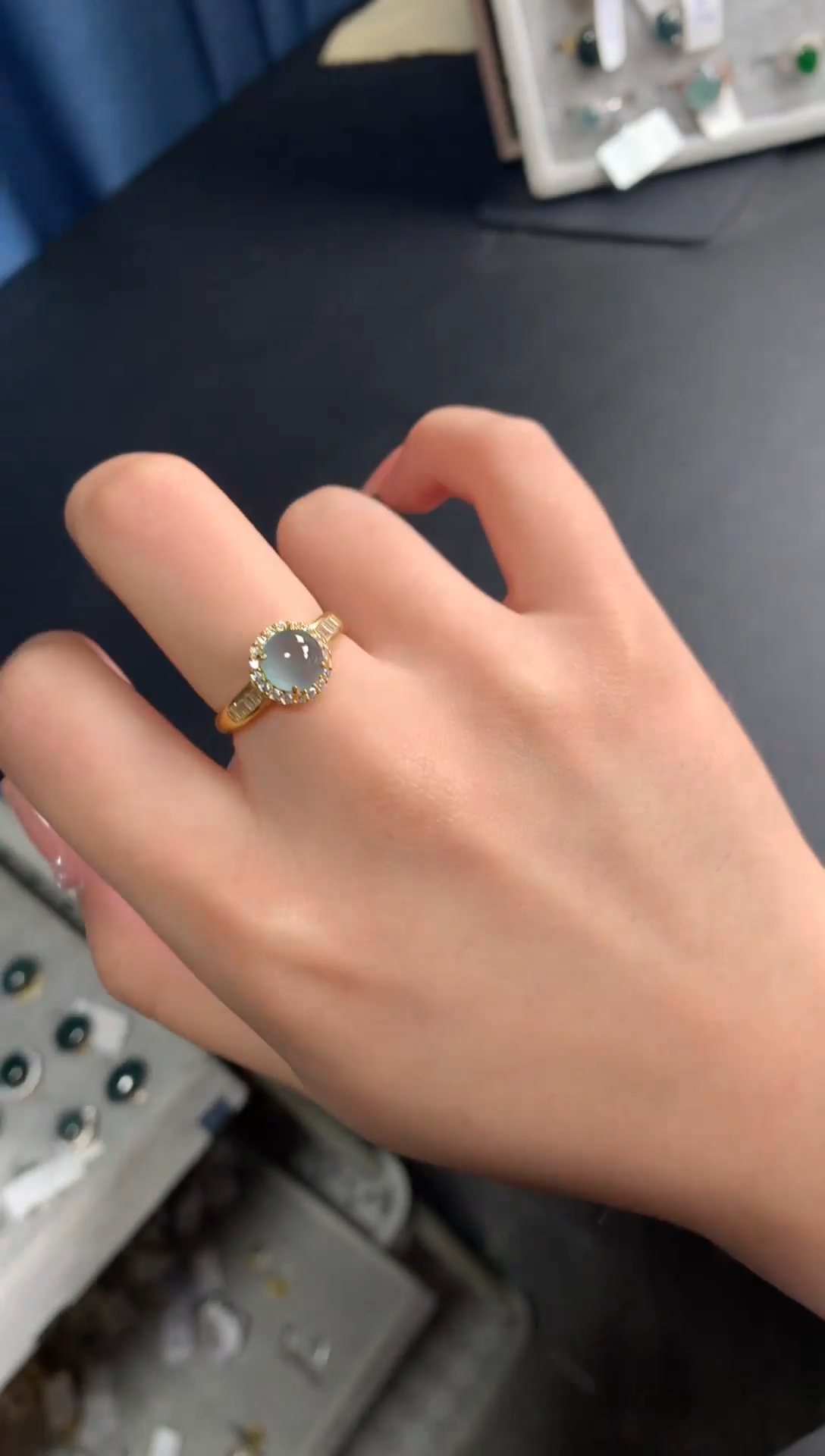 【闪购商品】翡翠戒指银S925镶嵌541214