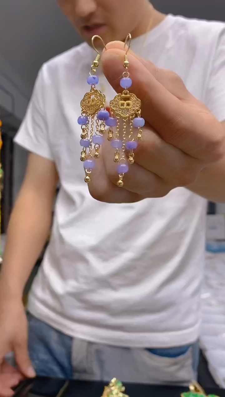【闪购商品】翡翠耳饰合金0188翡翠耳钩