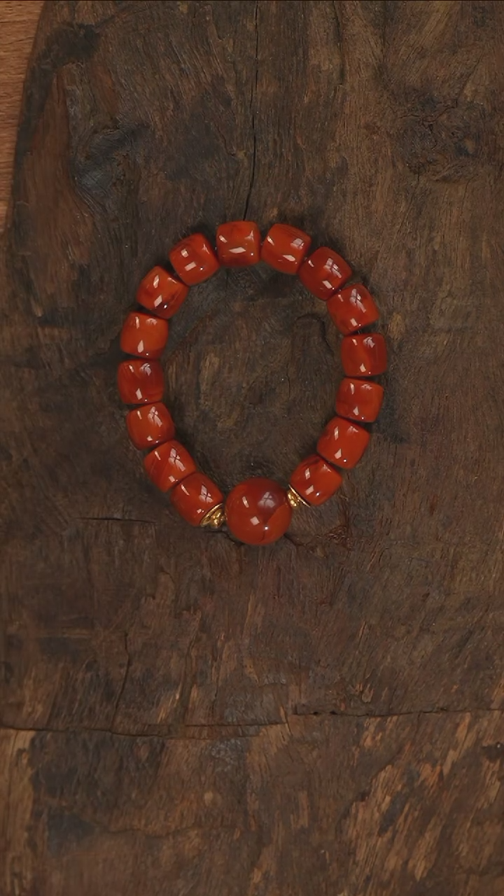 【闪购商品】南红玛瑙手串18K金镶嵌A2860-定制