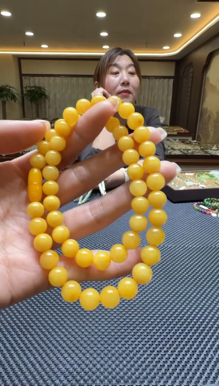 琥珀颈饰未镶嵌项链7-8mm