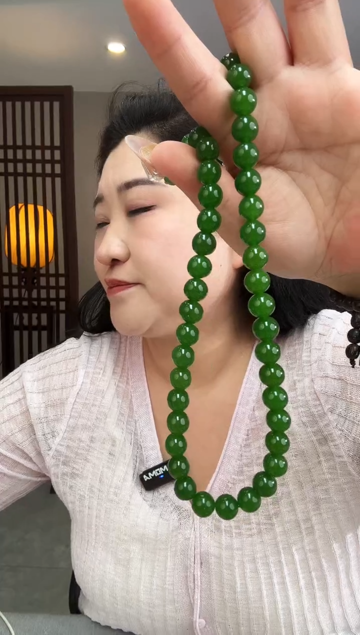 珐琅足银甄选好物I老吭菠菜绿项链