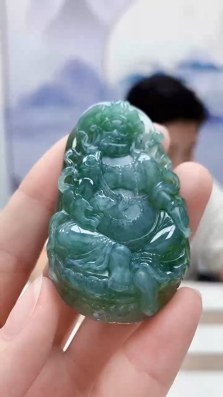 未镶嵌定制翡翠天**勤4917ry-毛货挂件40