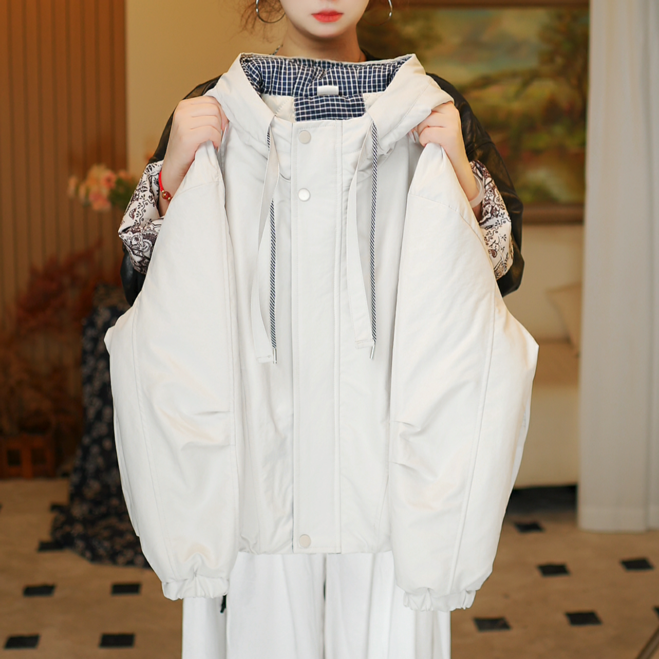 女童棉衣夹棉加厚外套小女孩棉袄冬装连帽中大童儿童保暖洋气棉服