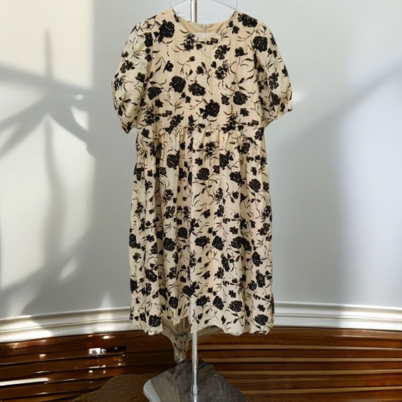 Q128 印花短袖连衣裙