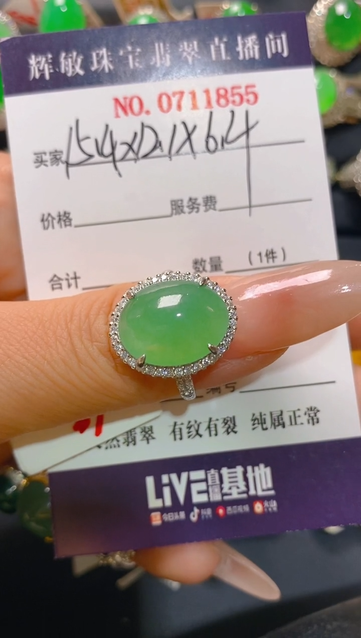 【闪购商品】翡翠耳饰银S925镶嵌天然A货翡翠1