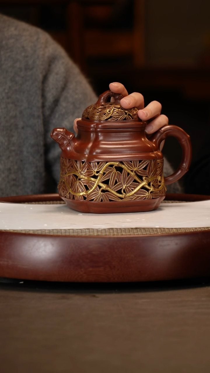 【闪购商品】紫砂茶壶四方镂空竹鼎+香炉