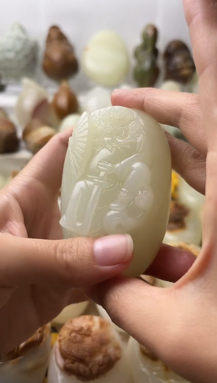 石材古青石棉纹正常不退换钟馗