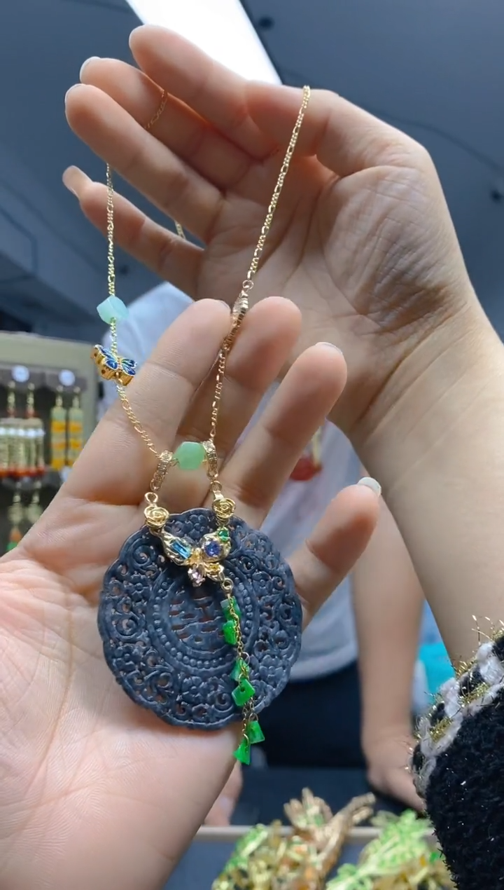 【闪购商品】翡翠耳饰合金0113翡翠锁骨链