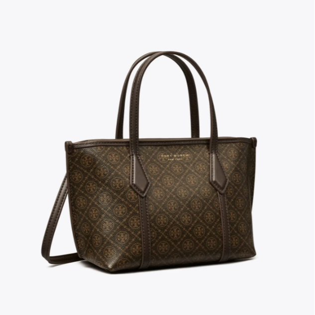 tory burch /汤丽柏琦perry tote 黑咖色 mini 托特包175550-200