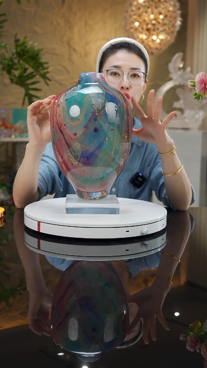 瓷片设计款莫奈花瓶摆件