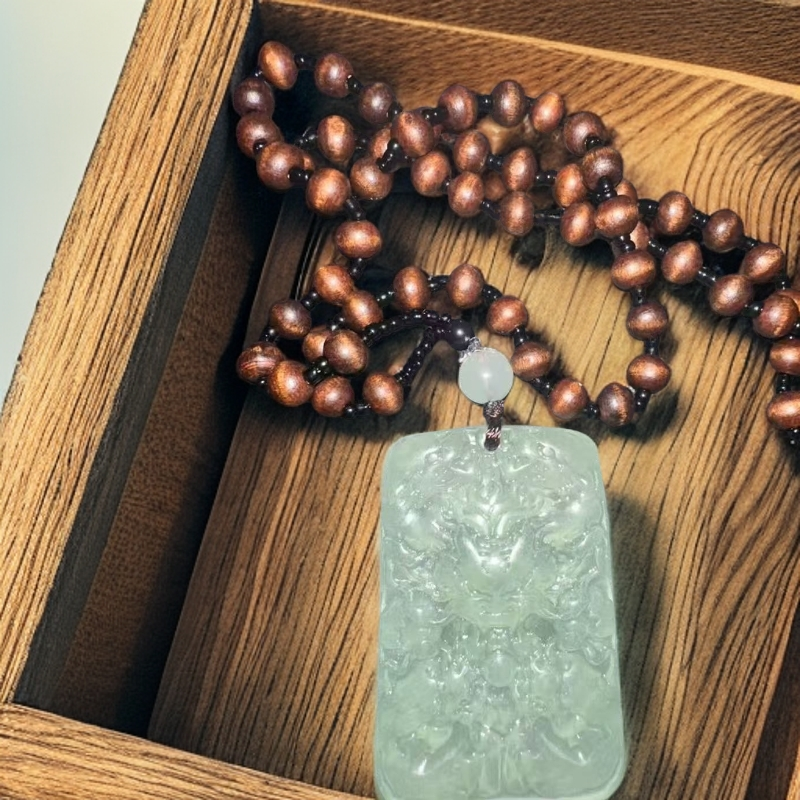 QL82精品黄花梨夜光龙牌吊坠（无礼盒）