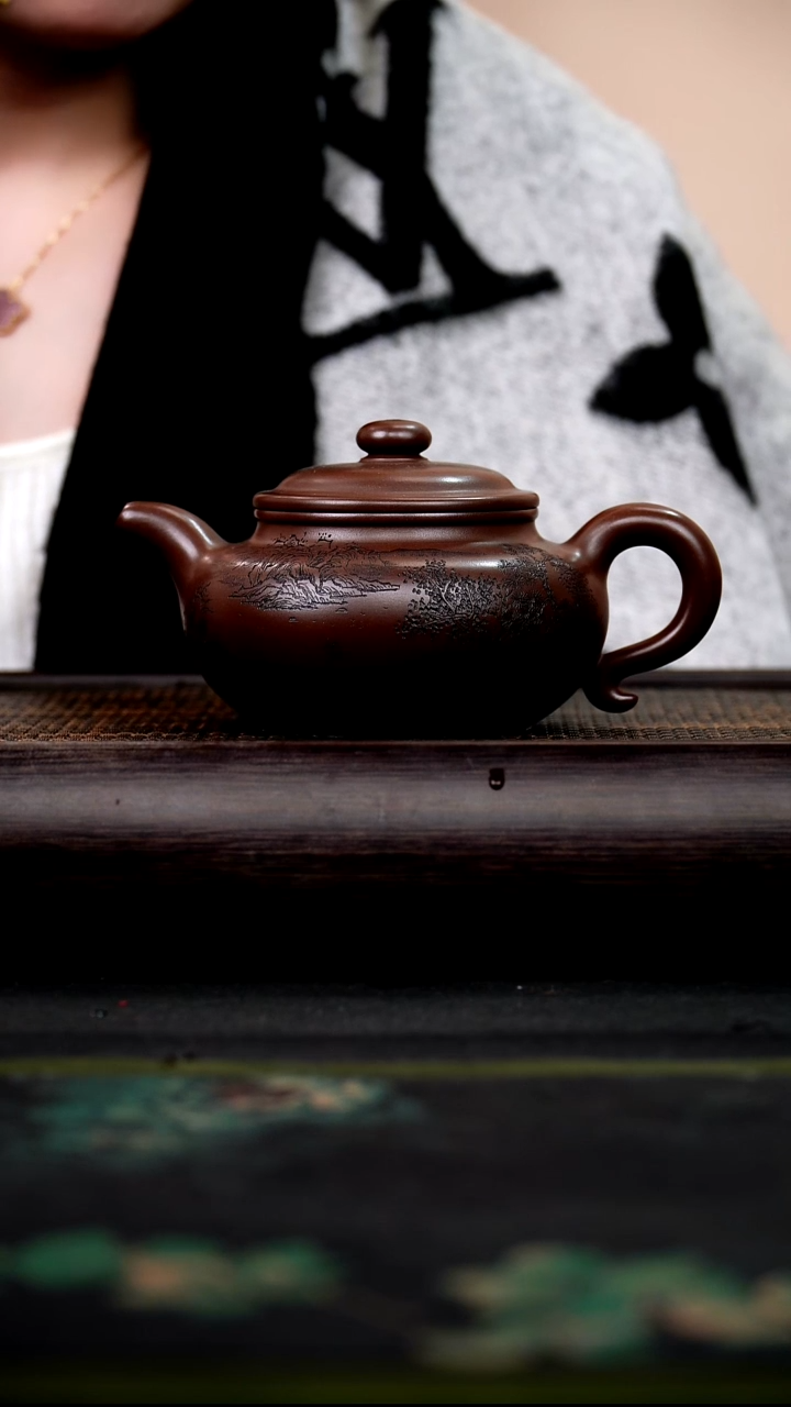 茶壶紫砂仿古 革紫泥 