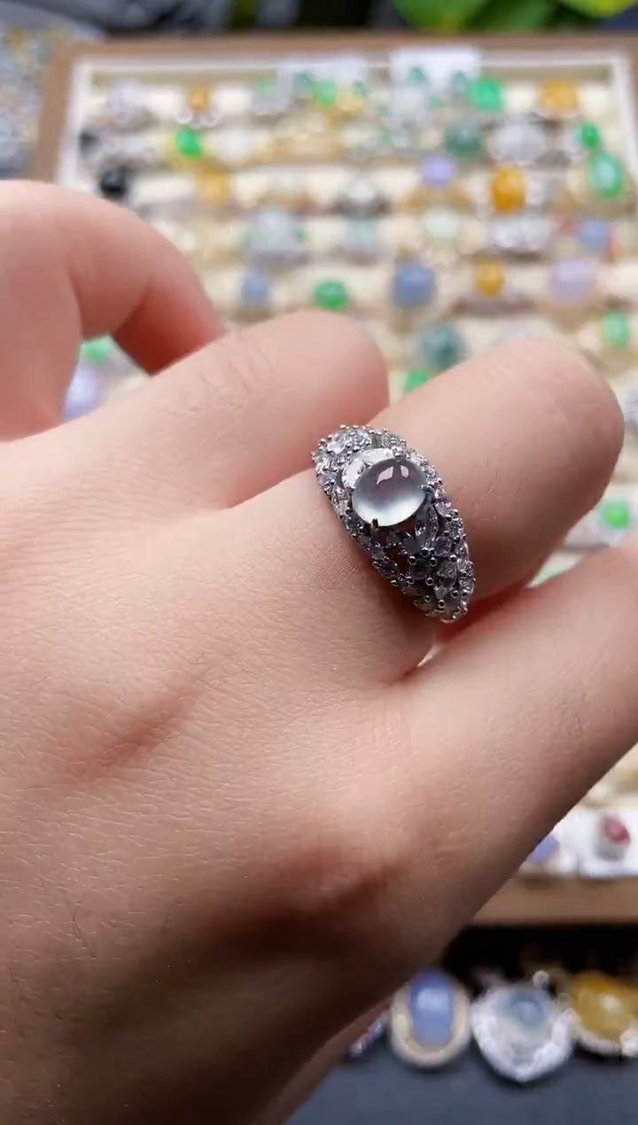 银S925镶嵌戒指翡翠198