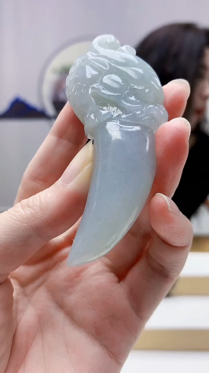 未镶嵌定制翡翠4829zm-毛货挂件龙牙25