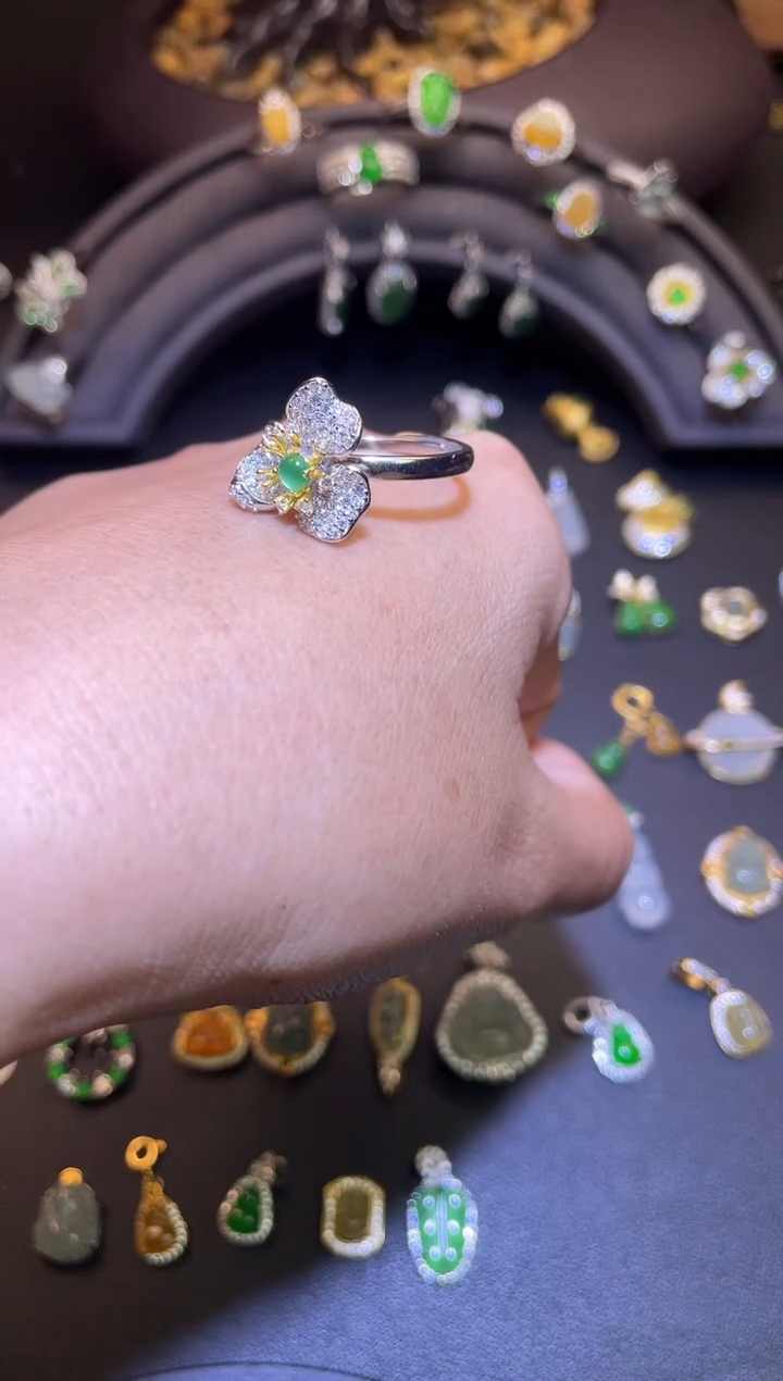 吊坠(不含链)银S925镶嵌翡翠1