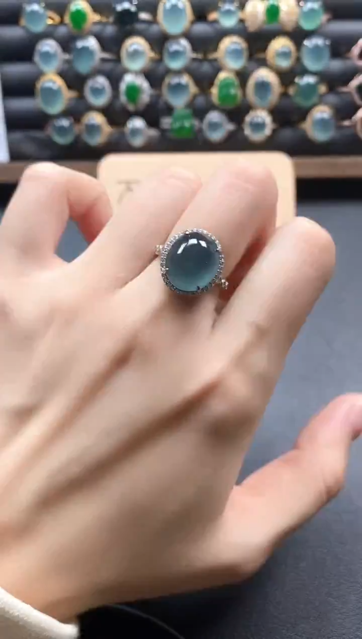 银S925镶嵌戒指翡翠51511