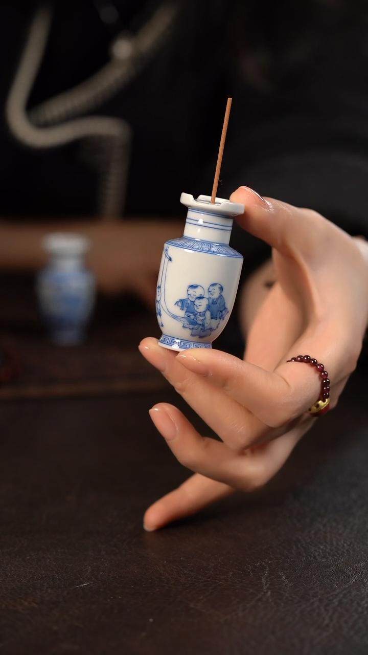 【闪购商品】杯聚澜堂童子赏画花口香插