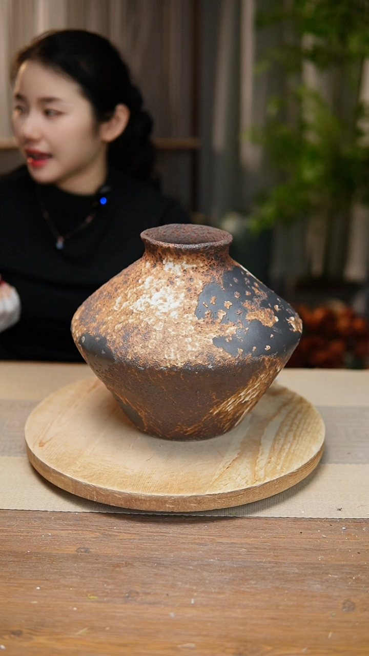 【闪购商品】陶瓷 花器诧寂棕飞碟