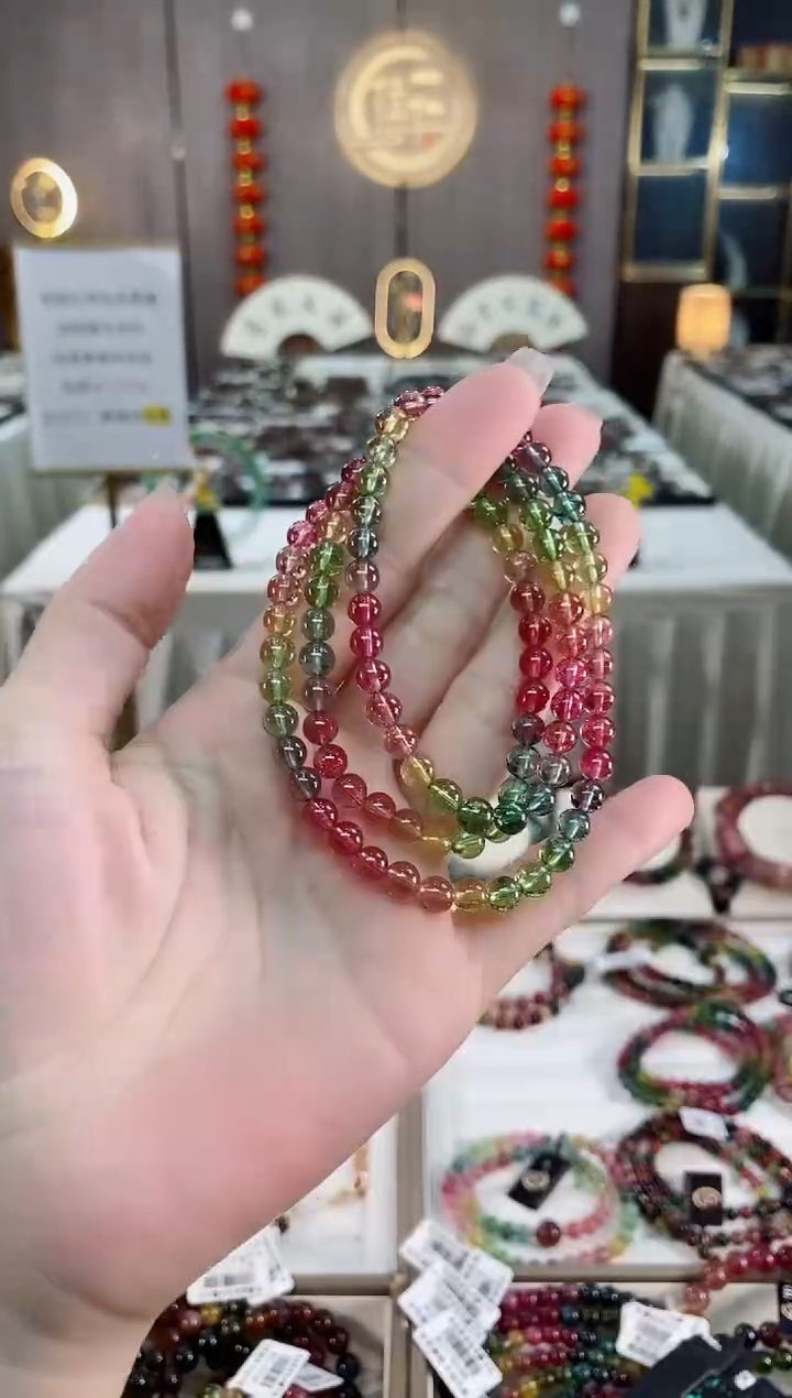 单圈手串5mm+未镶嵌碧玺（多样性发一条）hon