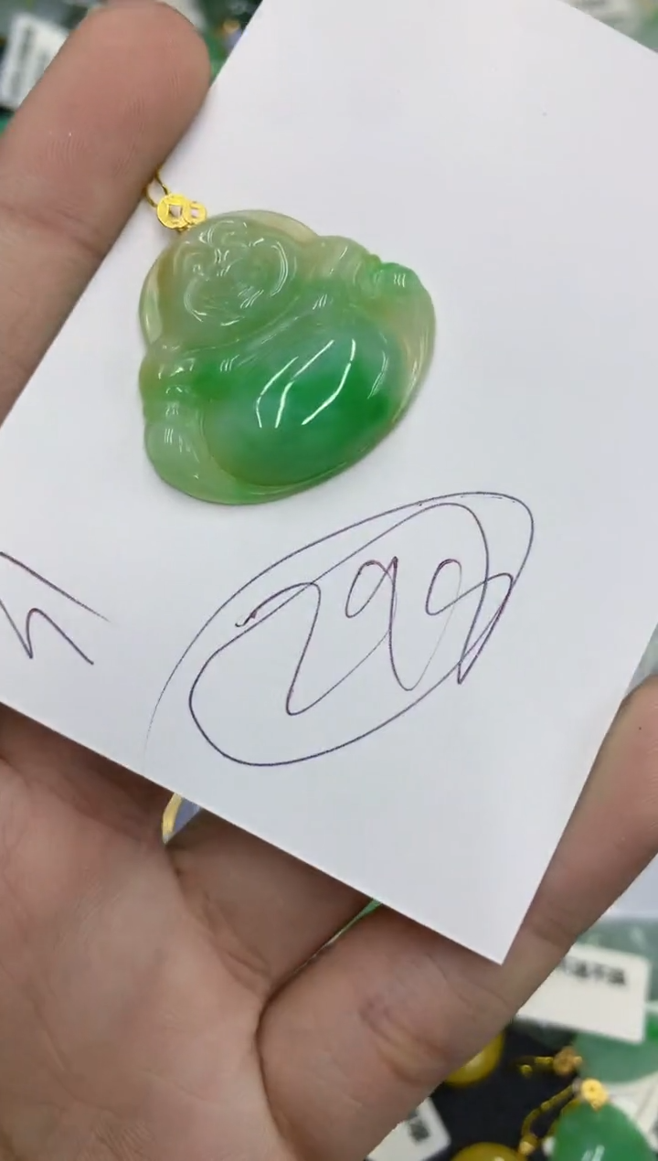 【闪购商品】翡翠颈饰18K金镶嵌号链接111111