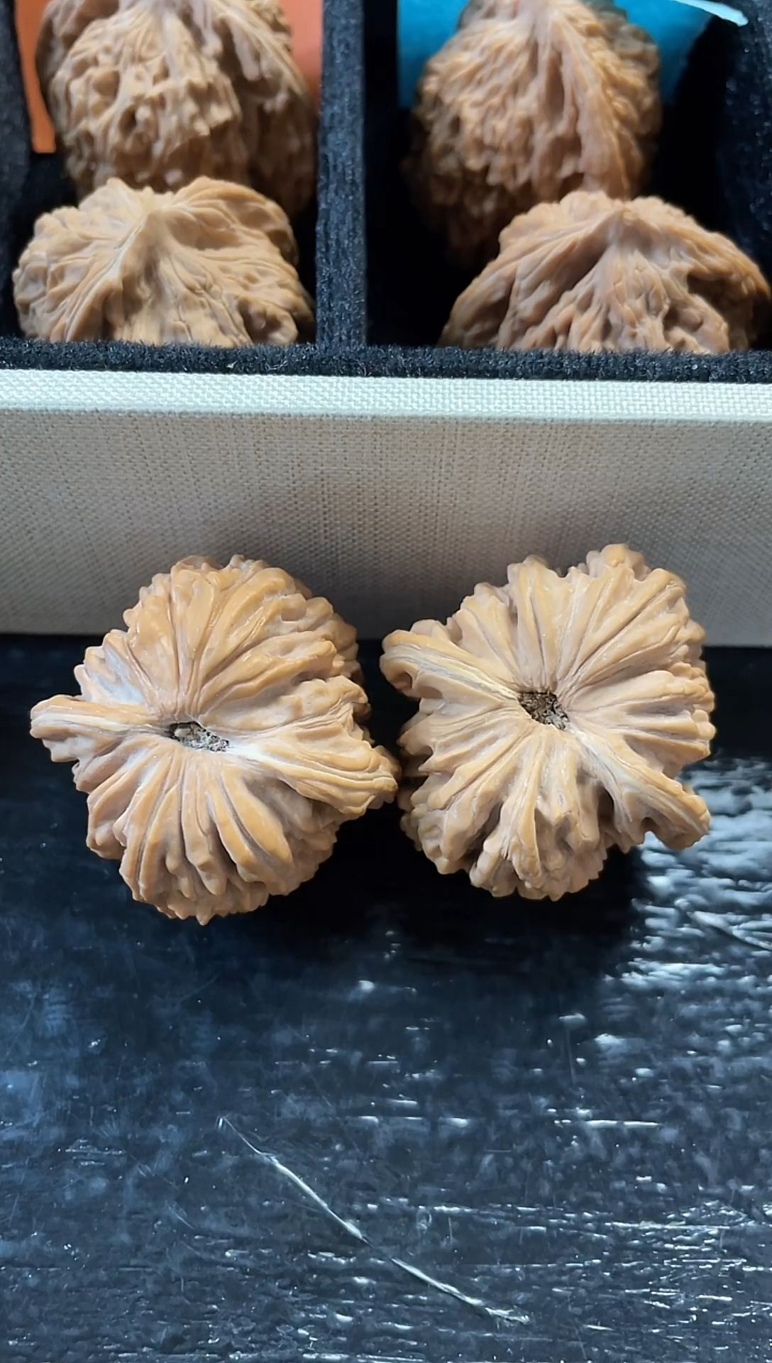 吊坠文玩核桃陶**?文玩核桃四座楼手把件