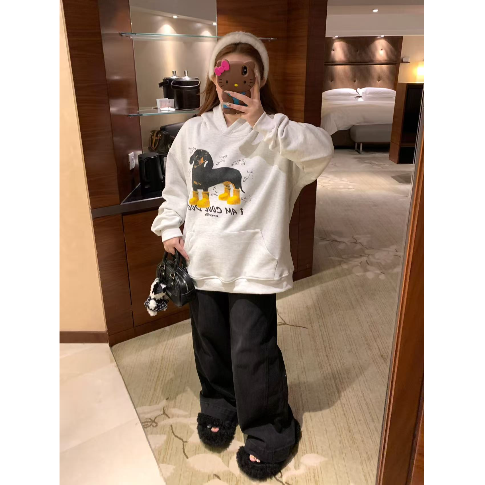 慧芝huizhi 21568腊肠狗卫衣 定制款 可爱腊肠小狗微胖显瘦卫衣