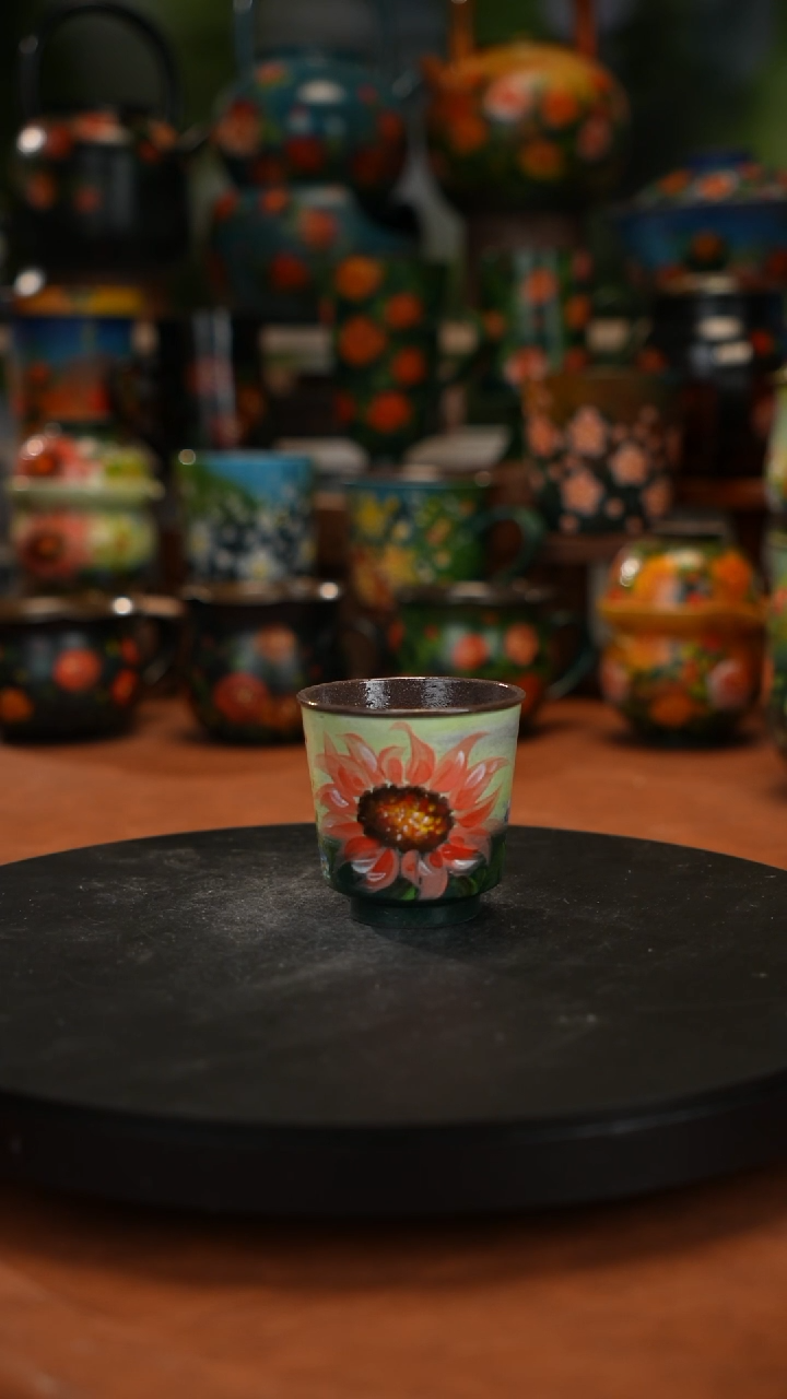 紫砂油画手绘釉下彩