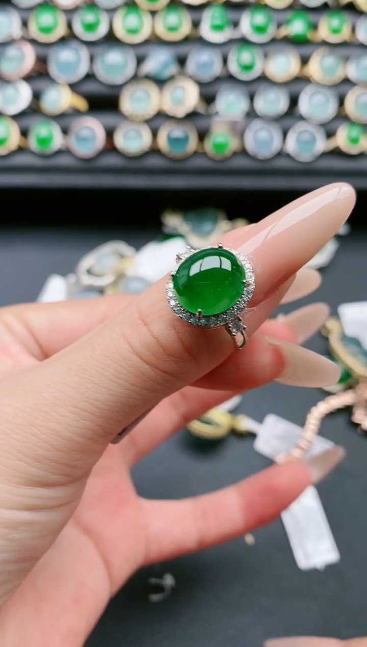 【闪购商品】翡翠戒指银S925镶嵌111111