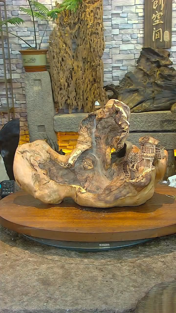 木乌珠木禅意山水摆件