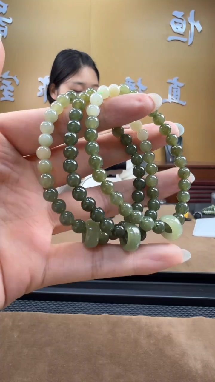 颈饰未镶嵌和田玉手串5mm（多样性发一）