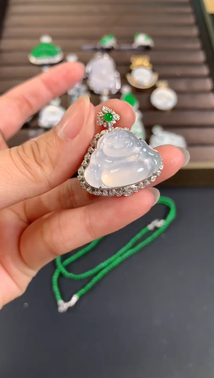 【闪购商品】翡翠吊坠(不含链)18K金镶嵌A321|4980