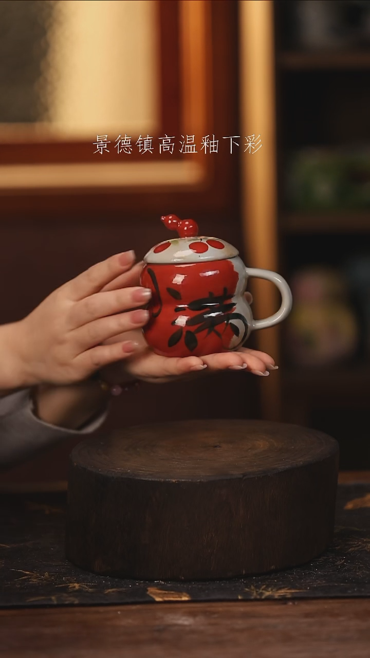 陶瓷景德镇高温釉下手绘陶瓷@L049@