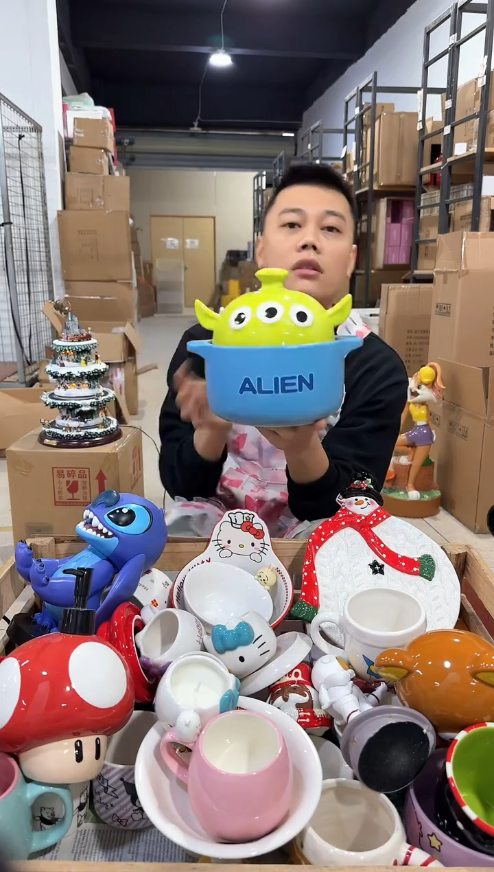 瓷片原盒三眼仔砂锅