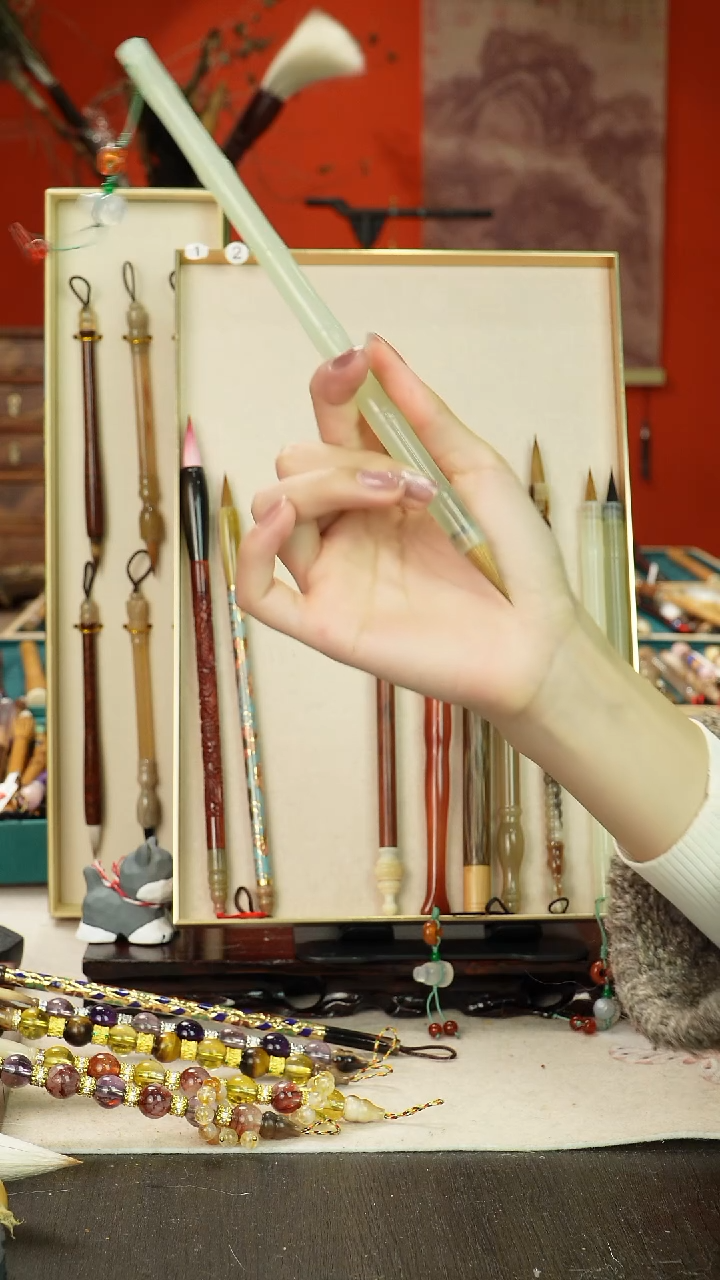 108号孤品高货毛笔链接 清水试笔 蘸墨不退