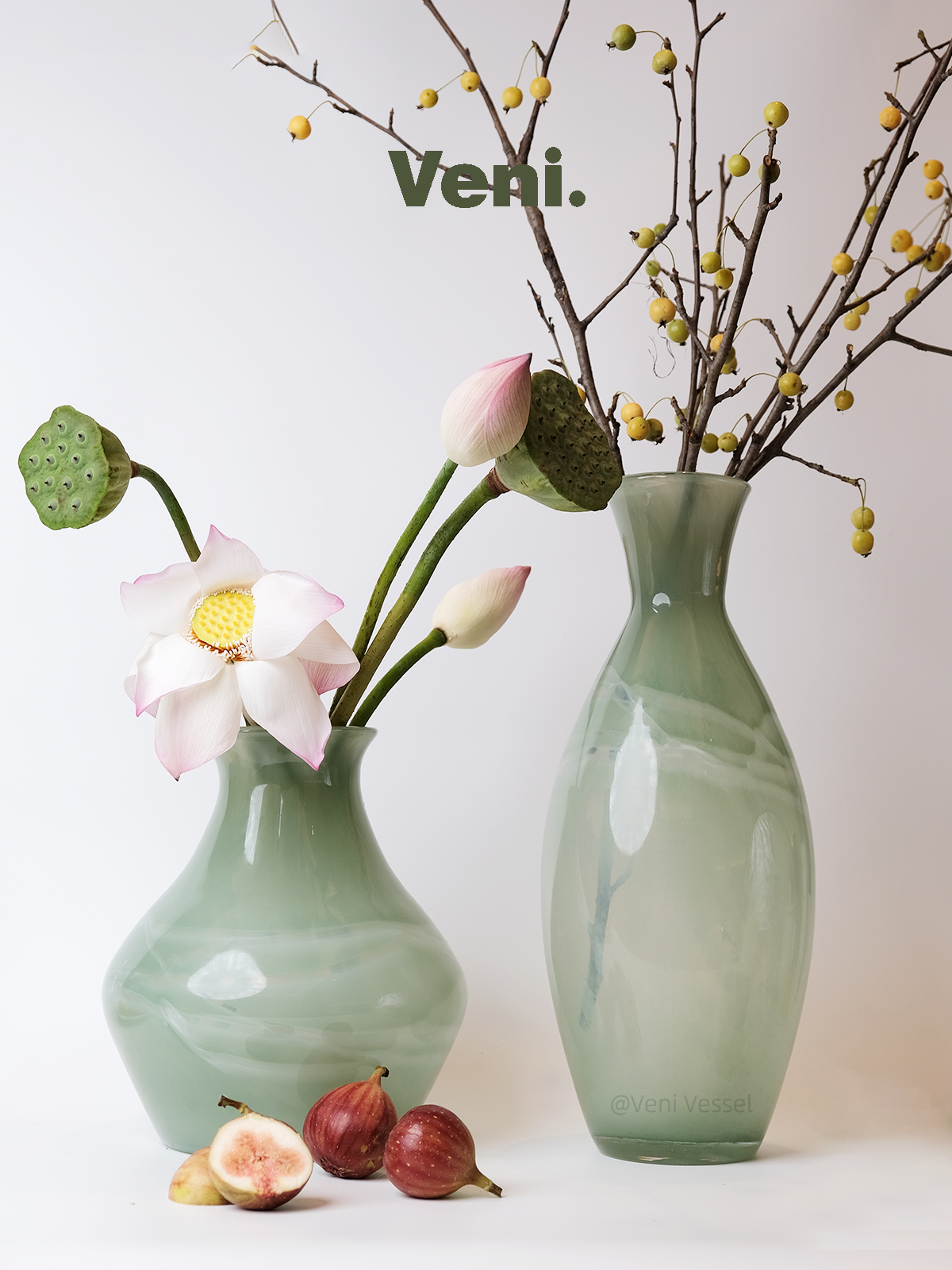 Veni梵柠｜中国•杭州烟雨系列中式国风纯手工玻璃花瓶