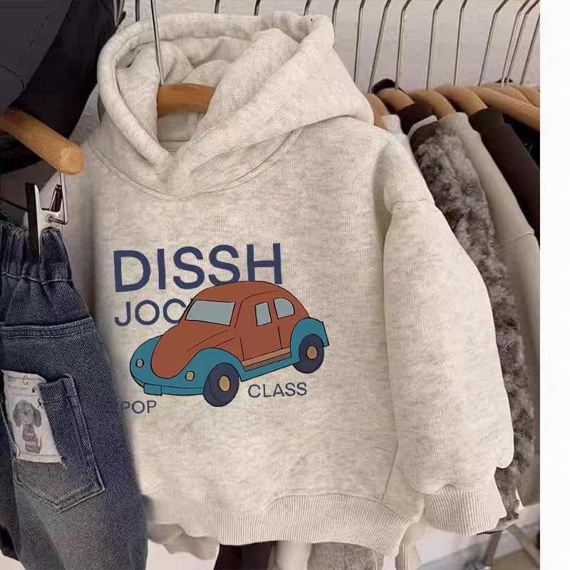 【加绒加厚】宝宝绒儿童韩版休闲宽松洋气连帽卫衣上衣