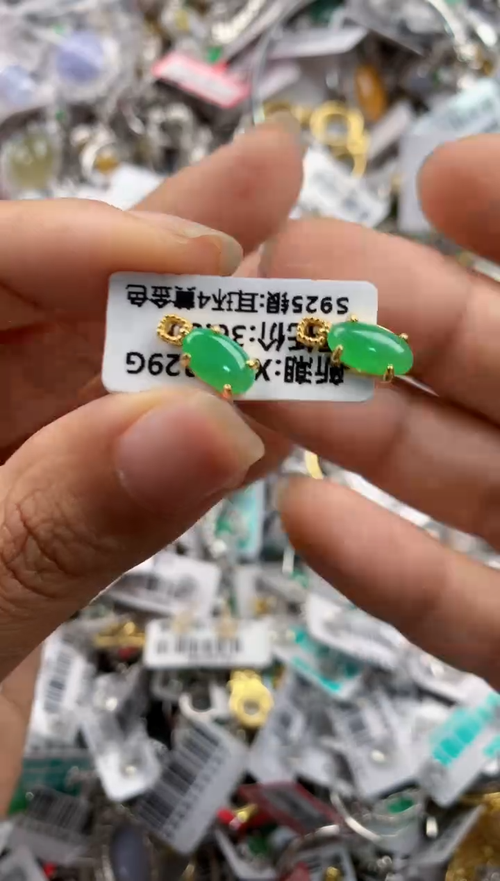 银S925镶嵌戒指翡翠222---2