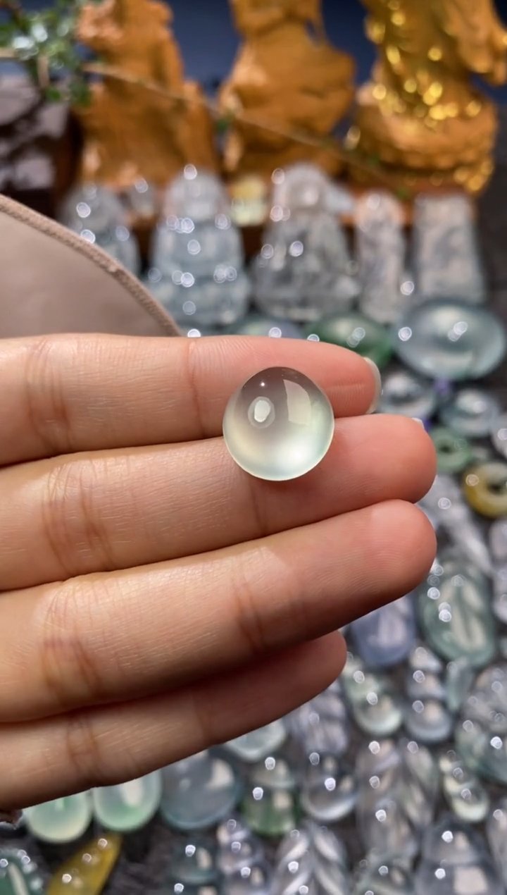 【闪购商品】定制翡翠未镶嵌蛋面15.4*13.8*6.8