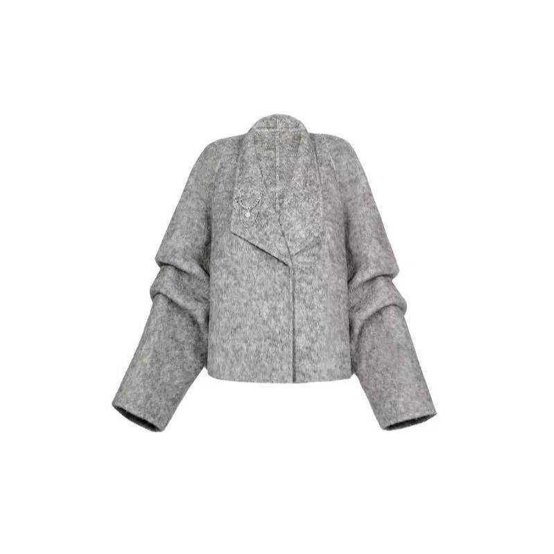 原创设计师款8008时尚短款双面大衣