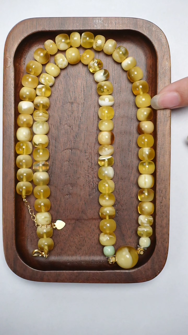 【闪购商品】琥珀颈饰未镶嵌金白老型项链8-12mm