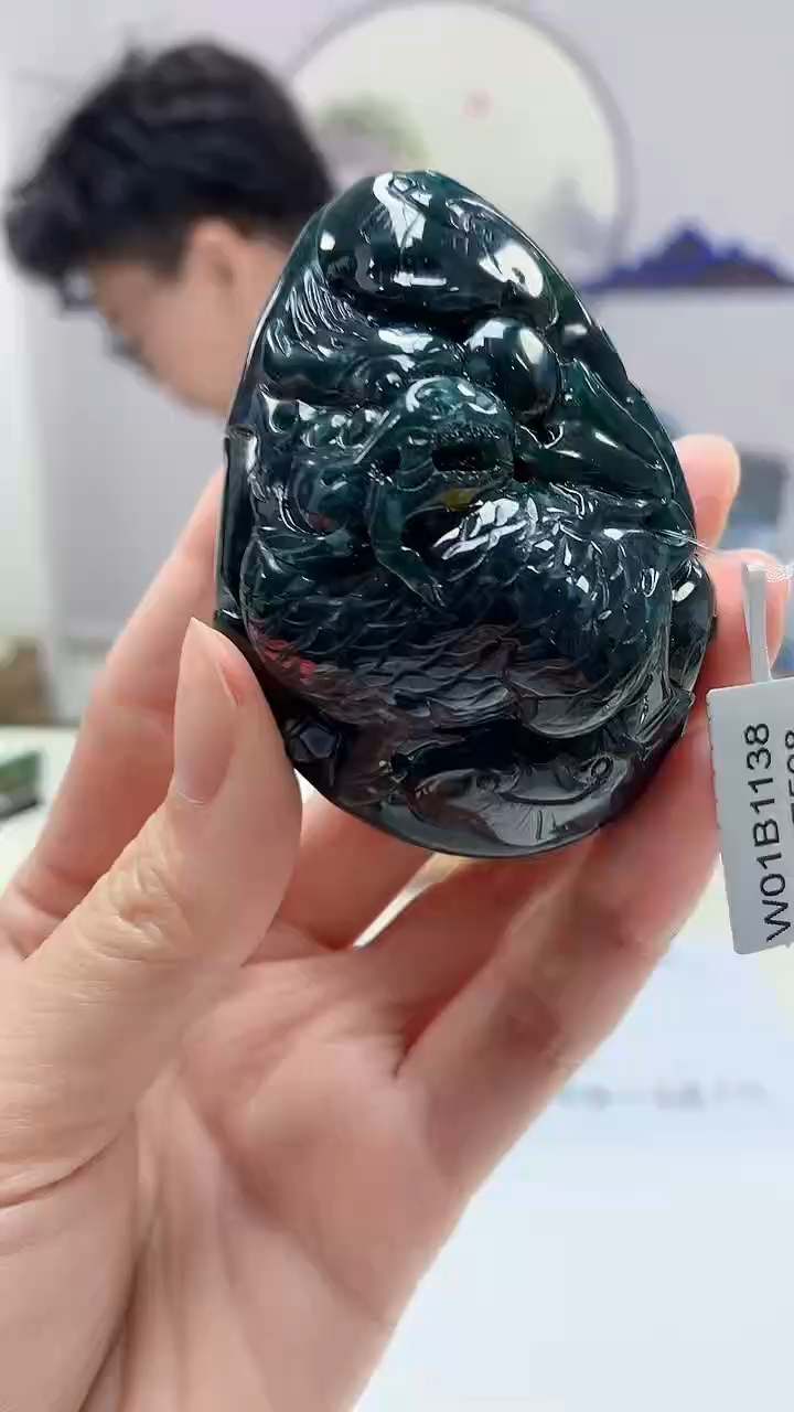 【闪购商品】定制翡翠未镶嵌4688zm-毛货挂件88麒麟