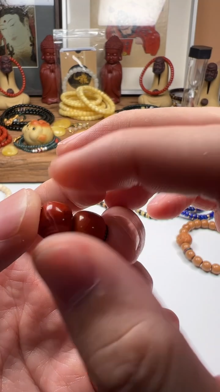 【闪购商品】南红玛瑙把件未镶嵌南红对珠