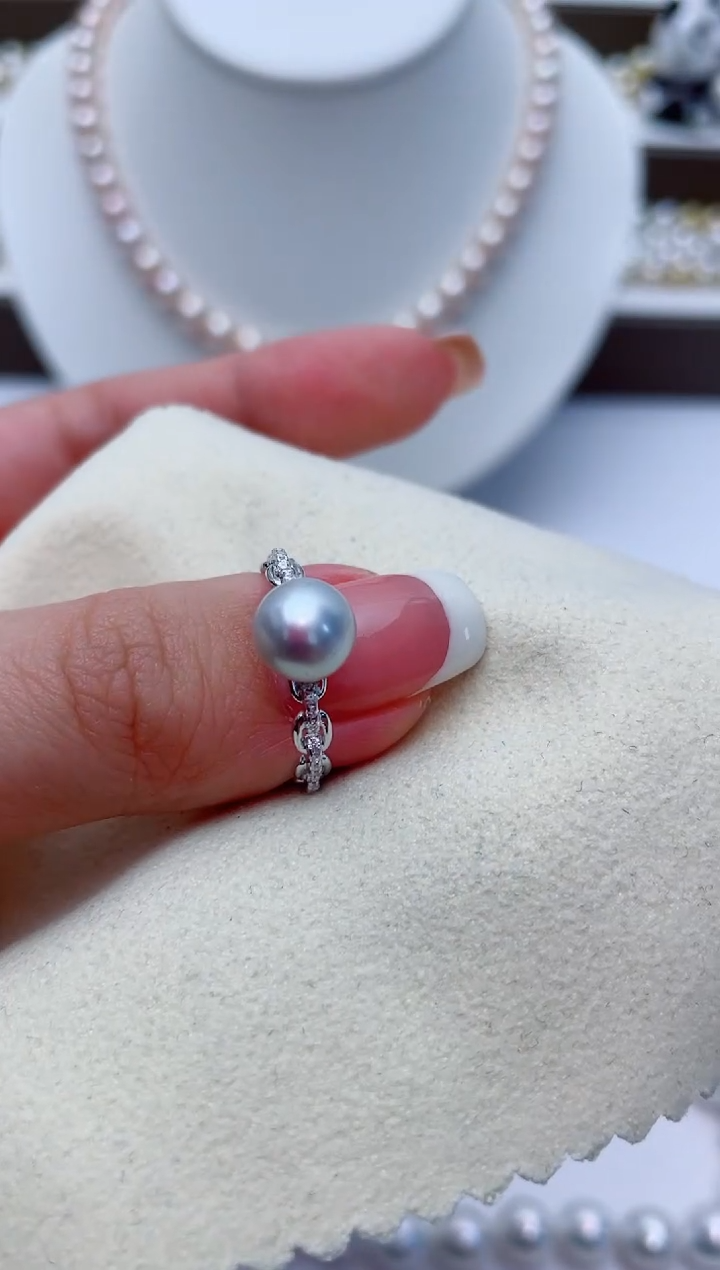 【闪购商品】海水珍珠戒指银S925镶嵌W30