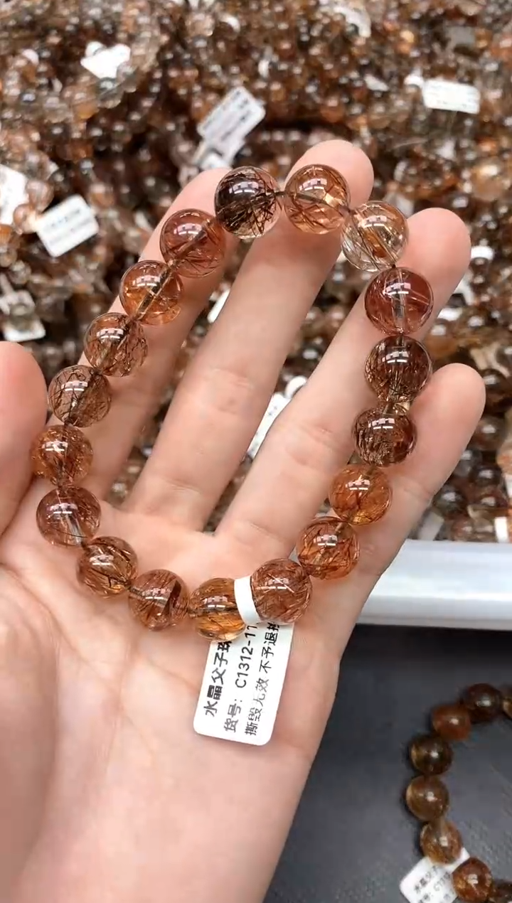 未镶嵌手串水晶小**哭A6黑金超七12mm