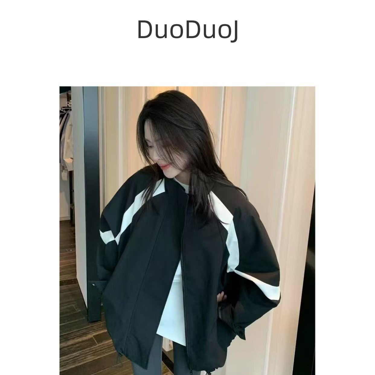 【DuoDuoJ】【3002冲锋衣】春款韩版休闲百搭宽松撞色设计感外套