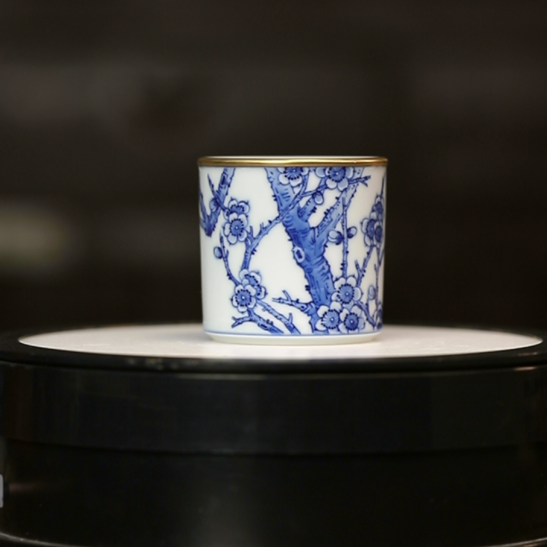 11.19/描金梅花直筒杯