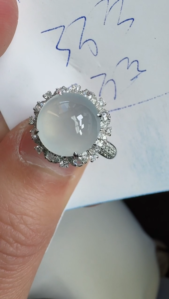 【闪购商品】翡翠戒指18K金镶嵌寄售回流，不退不换