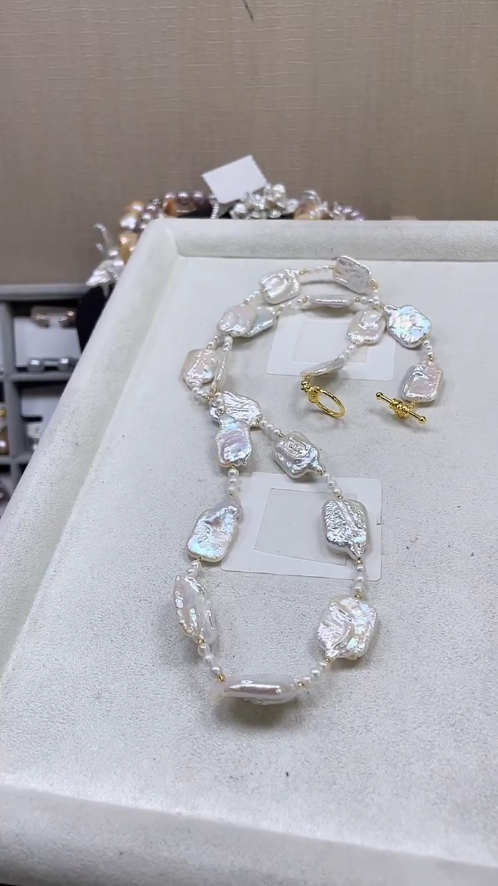 未镶嵌毛衣链淡水珍珠【纯恬饰品】