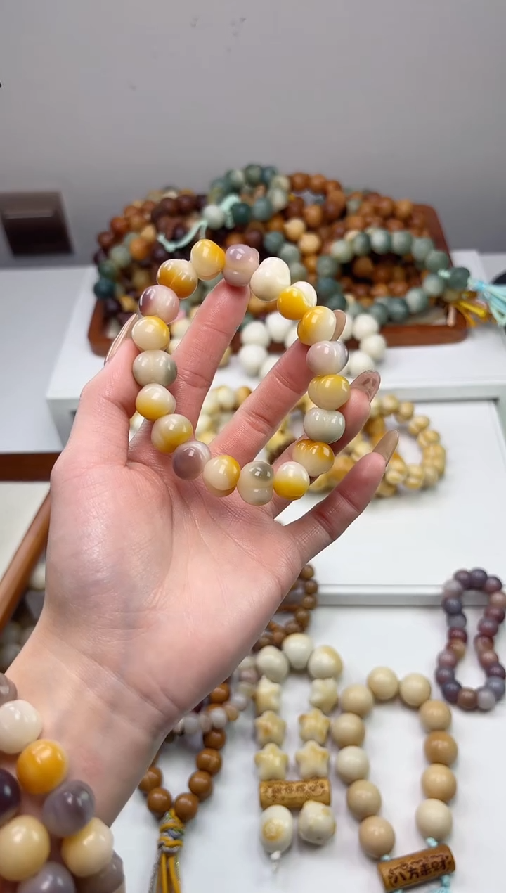 手串菩提根/象牙果沐c27紫美人玉化害羞屁桃11*13mm手串