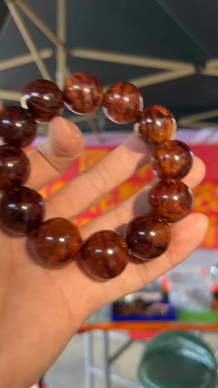 黄花梨/降香黄檀海南黄花梨芝麻点瘤疤花2.0手串（518）